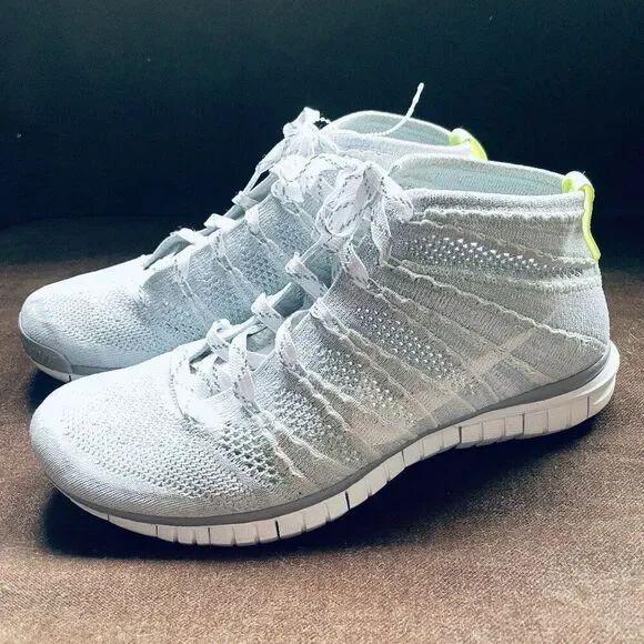 Nike Free Flyknit Chukka Womens Pure Platinum Wolf Grey 639699-001 Size 8.5 US - Picture 3 of 10